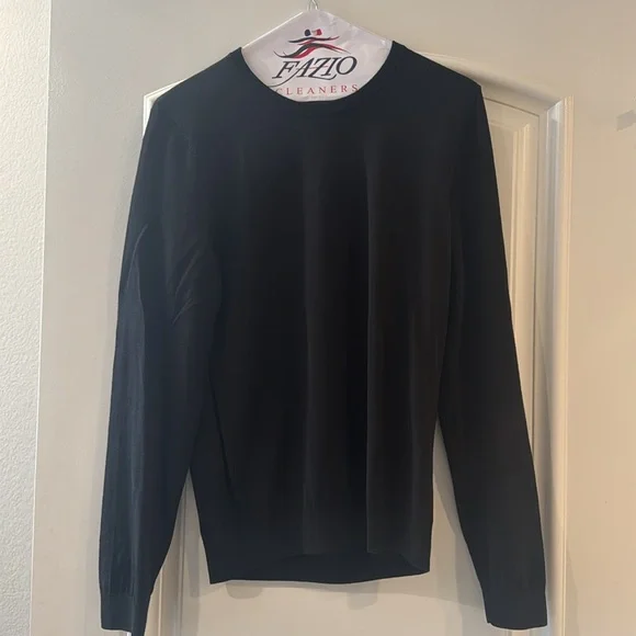 BOSS Slim Fit Black Merino Wool Crewneck Sweater - S - Picture 7 of 16